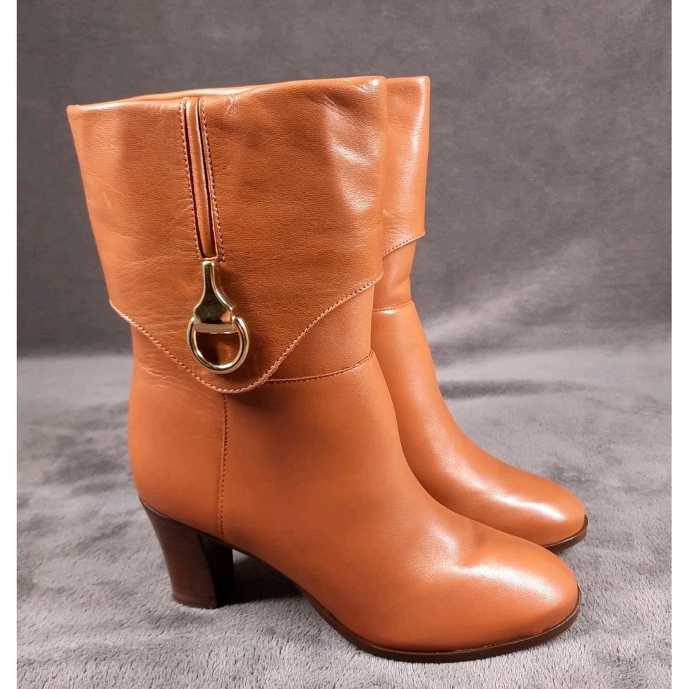 Arezzo Women Boot, Bota Salto Medio, Roast Caramel, Leather Size 5B‎